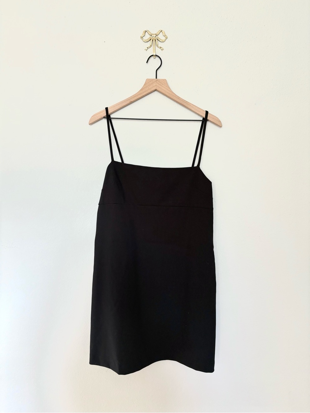 Zara Black Mini Slip Dress with Double Spaghetti Straps